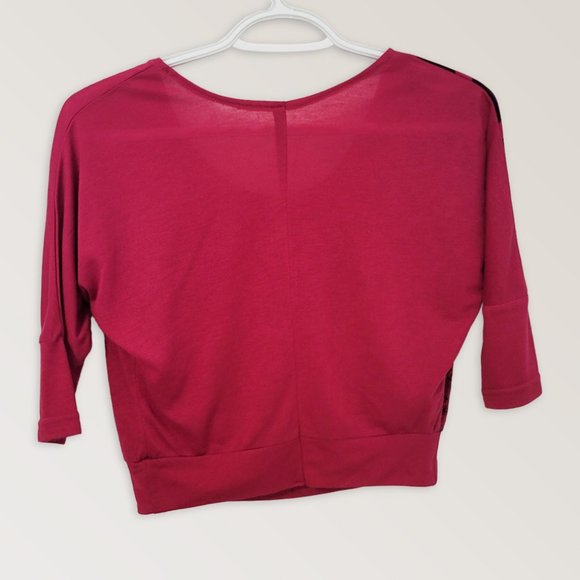 Fuchsia Crop Top, Cropped Blouse, Y2K T-shirt, Size S - Picture 3 of 8